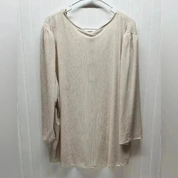 NWT-ADRIANNA PAPELL Tunic/Top Striped, Stretchy, Long Sleeve, 3X - Picture 5 of 13